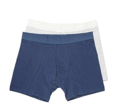 Boxers de Algodón Ego Azul y Gris Liso Talle M 2 Unidades