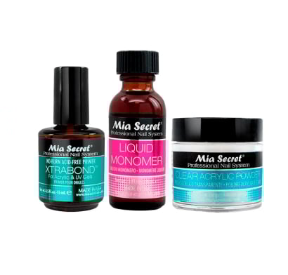 Set Acrílico Mia Secret Transparente Tamaño S 