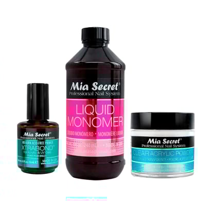 Set Acrílico Mia Secret Transparente Tamaño L