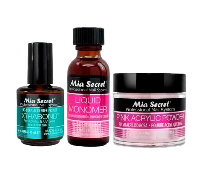 Set Acrílico Mia Secret Rosado Tamaño S 