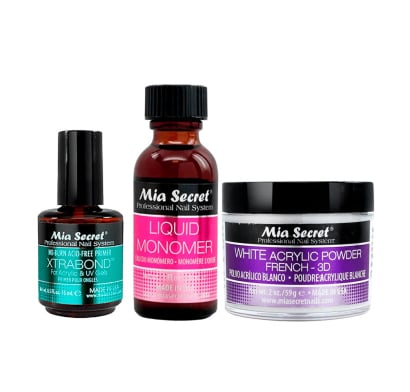 Set Acrílico Mia Secret Blanco Tamaño S 