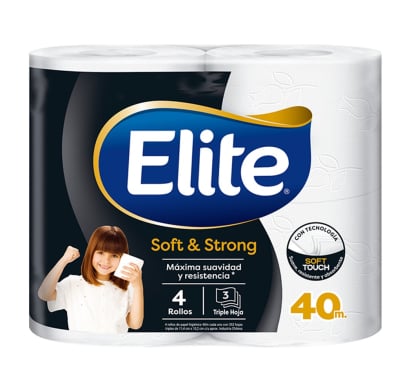 Papel Higiénico Elite Soft & Strong Triple Hoja 4 Unidades 