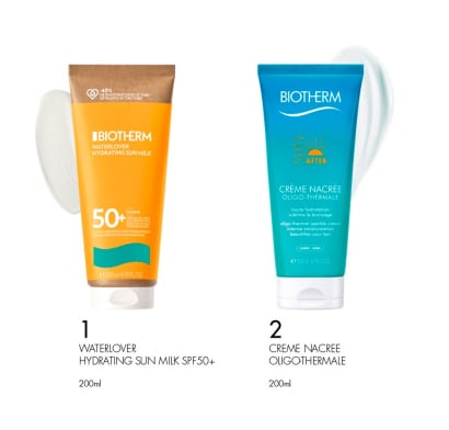Cofre Biotherm Rutina Verano 2025 Leche Solar Waterlover FPS50+ 200 ml + Crema Oligo-Thermale 200 ml 