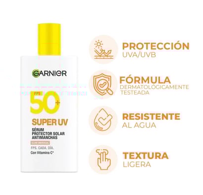 Sérum Protector Solar Garnier Super UV Antimanchas FPS50+ 40 ml   