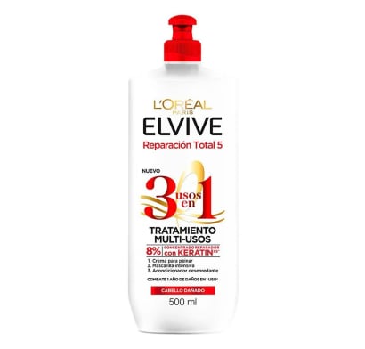 Crema para Peinar Elvive Reparación Total 5 3 en 1 500 ml 