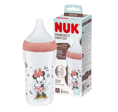 Mamadera Fisiológica Nuk Perfect Match Disney +3 Meses Roja 260 ml