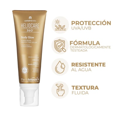 Protector Solar Heliocare 360° Body Glow FPS50+ 100 ml