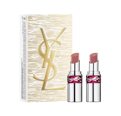 Cofre Yves Saint Laurent Labial Candyglaze N°15 Showcasing Nude + Candyglaze N°44 Nude Lavalliêre