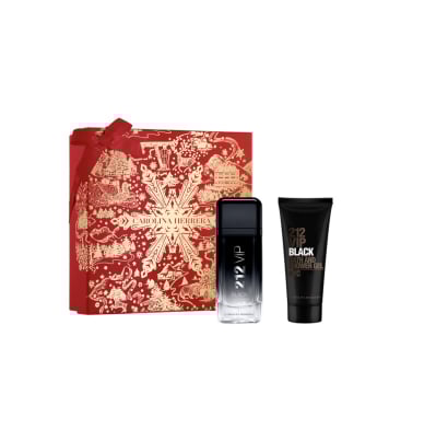 Cofre Carolina Herrera Perfume 212 Vip Black Men EDT 100 ml + Gel de Ducha 100 ml