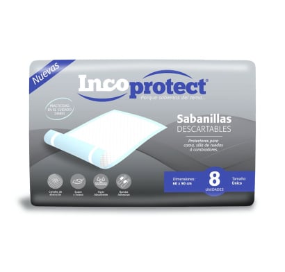Sabanillas Descartables Incoprotect 8 Unidades 
