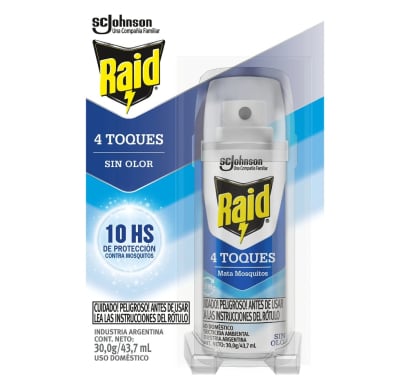 Insecticida Raid 4 Toques Mata Mosquitos 43.7 ml