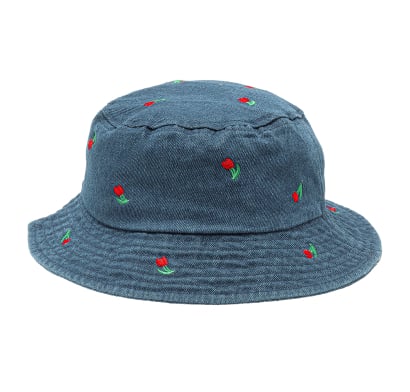 Sombrero Pimentón Azul Bordado