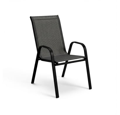Silla de Textilina y Acero Negro