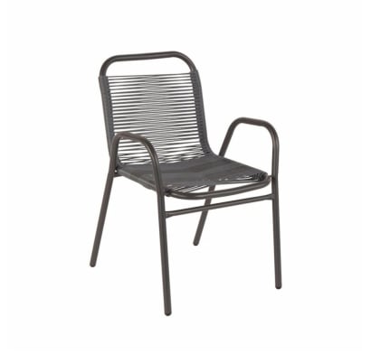 Silla de Jardín Símil Rattan Negro