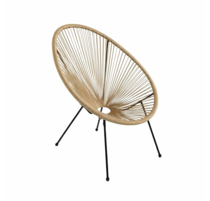 Silla Símil Rattan Ovalada Beige