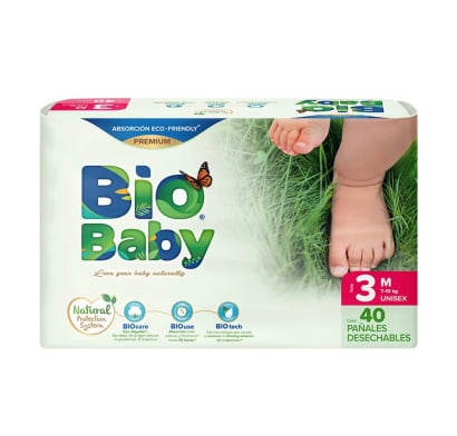 Pañales BioBaby Talle M 40 Unidades