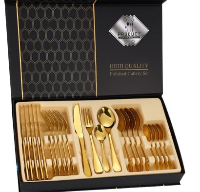 Juego de Cubiertos Dorado 24 Piezas