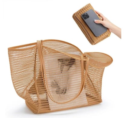 Bolsa de Playa Ligera y Plegable Beige