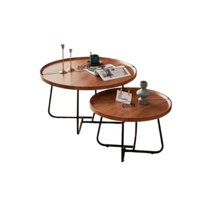 Juego de Mesas Ratonas de Hierro y Madera