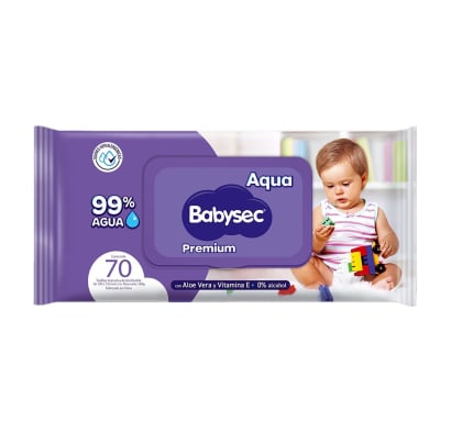 Toallitas Húmedas Babysec Premium Aqua 70 Unidades