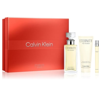 Cofre Calvin Klein Perfume Eternity Femme EDP 100 ml + Mini Talla 10 ml + Loción Corporal 100 ml