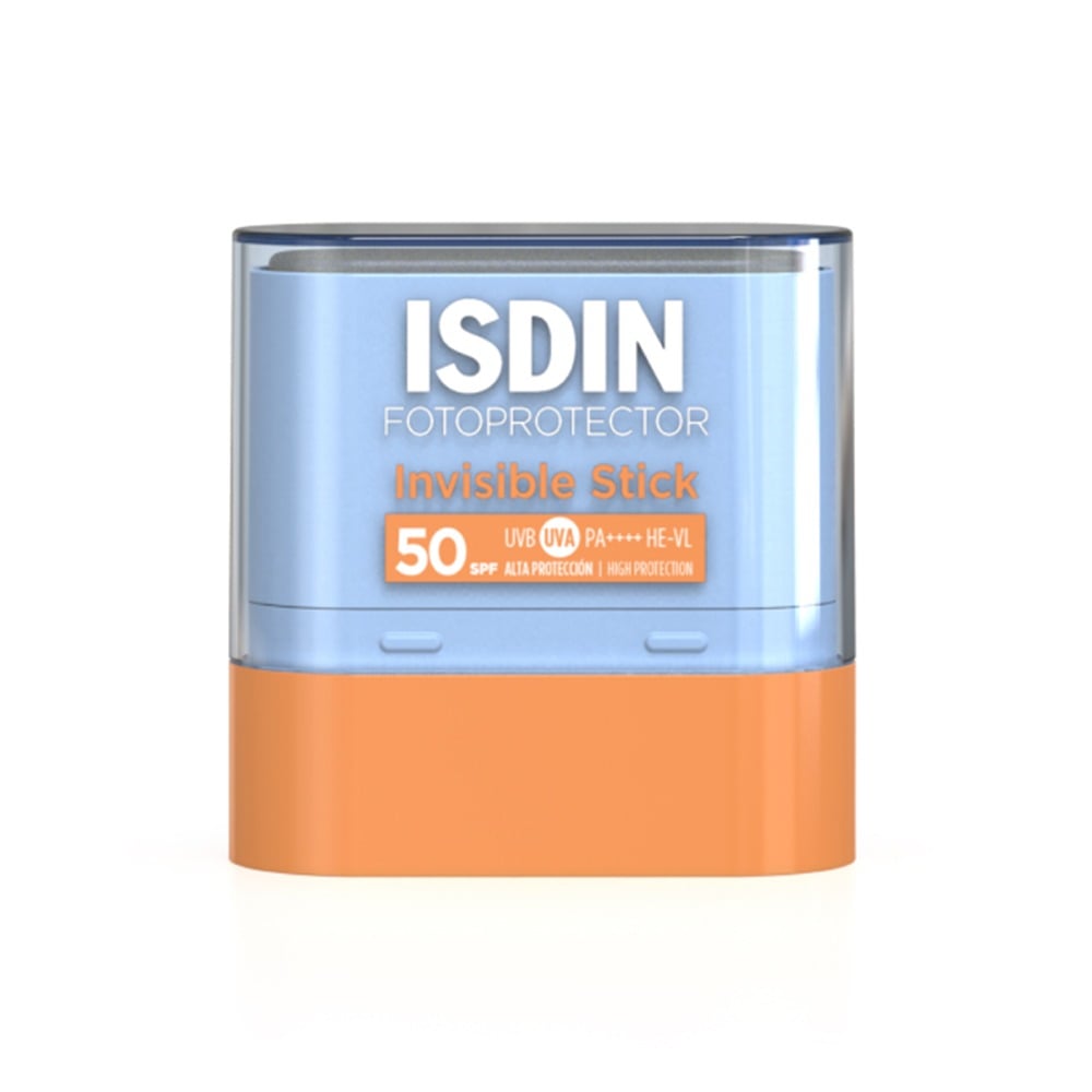 Protector solar facial Isdin Invisible Stick FPS50 en barra de 10g.