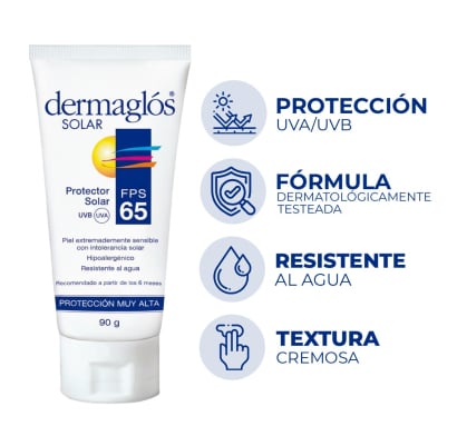 Protector Solar Dermaglós Crema FPS65 90 g