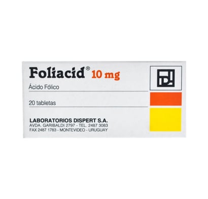 Foliacid 10 mg 20 Tabletas