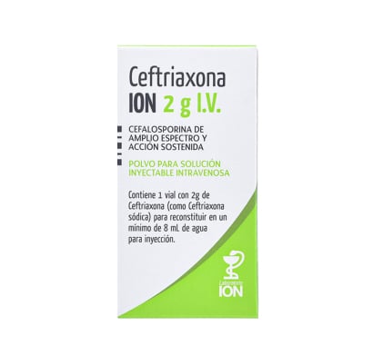 Ceftriaxona ION I/V 2 g Inyectable  1 Ampolla