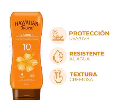 Protector Solar Hawaiian Tropic Loción Zanahoria FPS10 240 ml