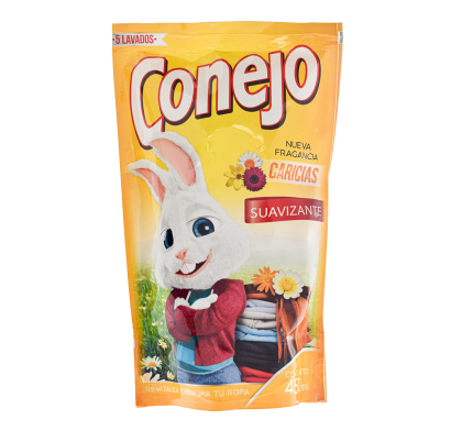 SUAVIZANTE CONEJO ACONDICIONADOR DE ROPA CARICIAS 450 ML