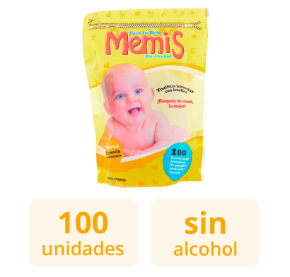 TOALLA MEMIS REPUESTO 100 UNIDADES