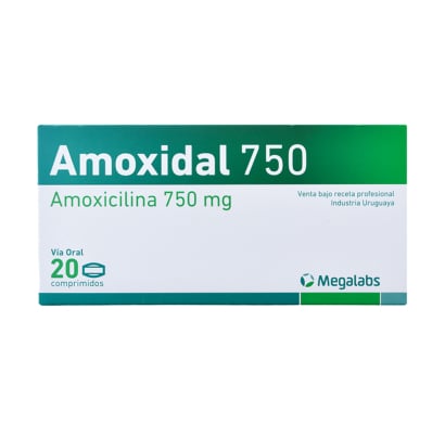 Amoxidal 750 mg 20 Comprimidos