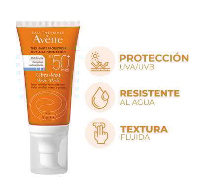 Protector Solar Avène Fluido Ultra Matte Fps50+ 50 ml