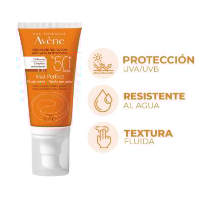 Protector Solar Avène Fluido Matte Con Color Fps50+ 50 Ml
