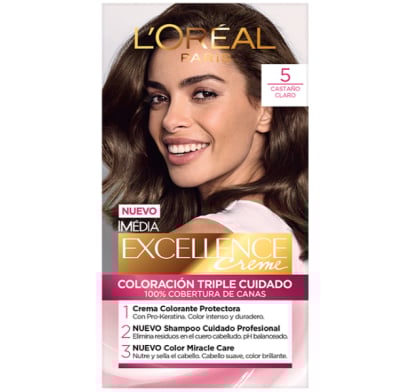 Tinta L'Oréal Paris Excellence Creme N°5 Castaño Claro