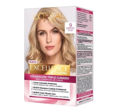 Tinta L'Oréal Paris Excellence Creme N°9 Rubio Muy Claro