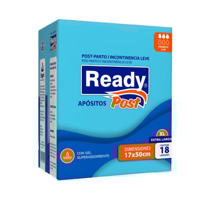Apósitos Ready Post Parto Talle Grande 18 Unidades
