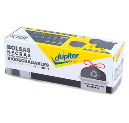 Bolsas de Residuos Júpiter 50 x 55 cm 10 Unidades Negro