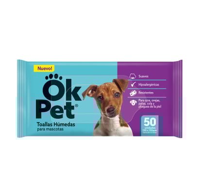 Toallitas Húmedas Ok Pet 50 Unidades
