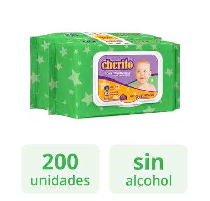 CHERITO TOALLAS HUMEDAS PACK 100 X 2