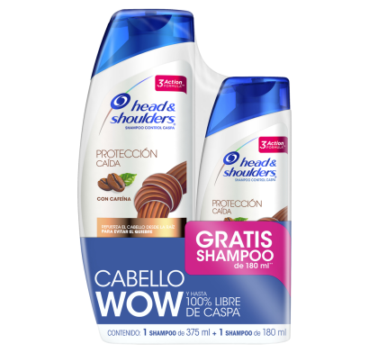 Shampoo Head & Shoulders Protección Caída 375 ml + Shampoo 180 ml