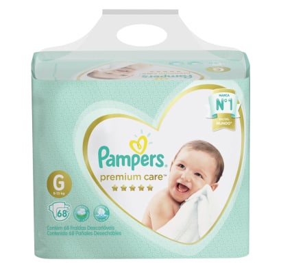 Pañales Pampers Premium Care Bag G 68 Unidades