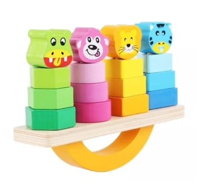 Juguete Akas Balanza de Madera con Animales para Armar