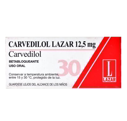 Carvedilol 12.5 mg 30 Comprimidos