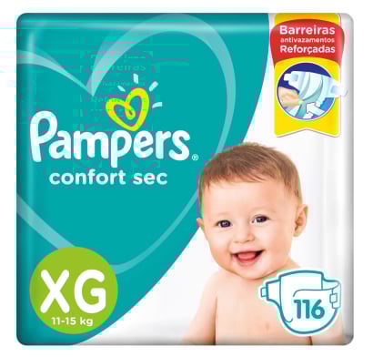 Pañales Pampers Confort Sec Forte Bag XG 116 Unidades