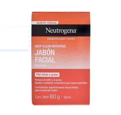 Jabón en Barra de Limpieza Facial Neutrógena Deep Clean 80 g