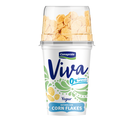 Yogurt Viva 0% Natural con Cereales Corn Flakes 150 g