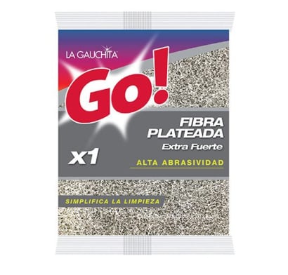 Fibra de Limpieza Go! Plateada Extra Fuerte