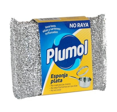 Esponja Plumol de Nylon Plateada